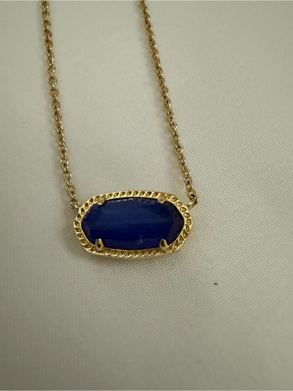 Kendra Scott Gold Necklace with Cobalt Blue Stone
